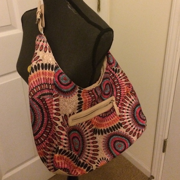 Colorful patterned large purse / tote bag