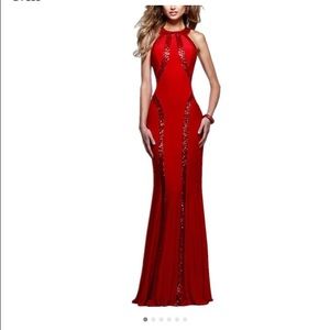 Sexy red prom dress (small)