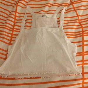 Free People ribbed white crop top