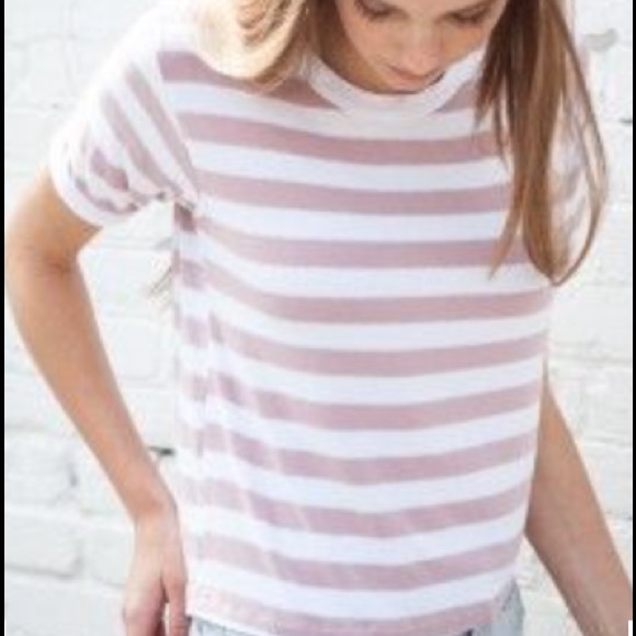 Brandy Melville 'Nadine' white pink blue striped