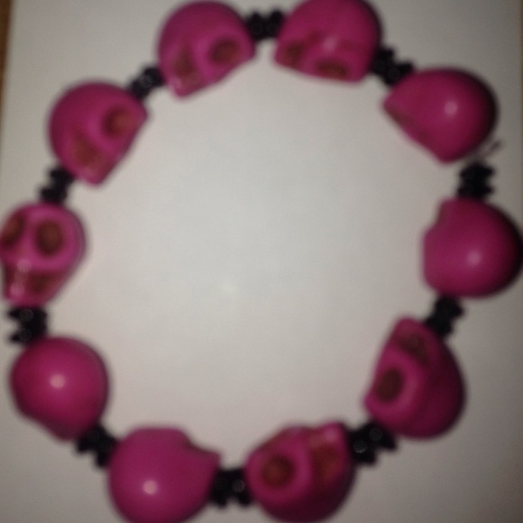 Pink skull bracelet