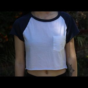 cropped baseball tee