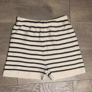 UO - Sparkle & Fade Black/White Striped Knit Short