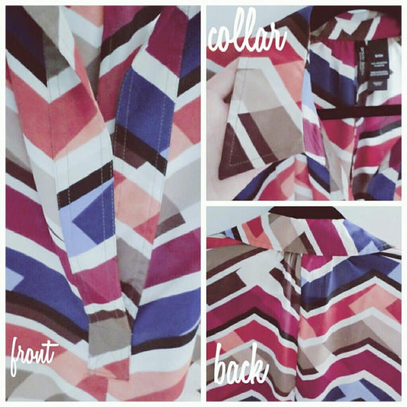 🌺BRAND NEW, ●BISOU BISOU MASONIQUE STRIPED PRINTED BLOUSE. - Picture 5 of 6