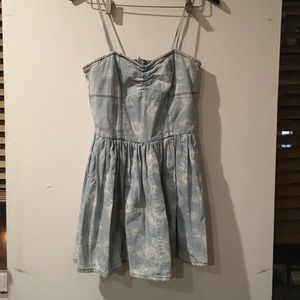 Urban Outfitters Floral Denim Fit and Flare Dress