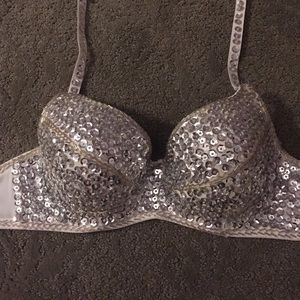 silver sequin bra