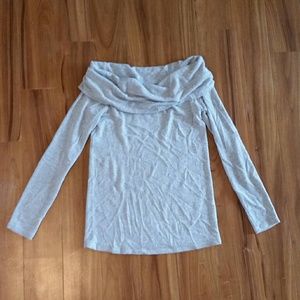 Moa Moa Off Shoulder Grey Sweater