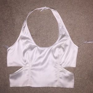Bebe white halter top
