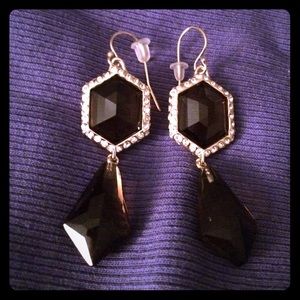Alexis Bittar brown stone and Crystal earrings