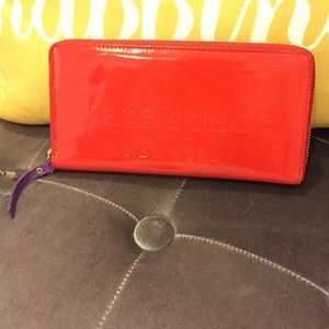 Patent Leather Kate Spade Zip Wallet