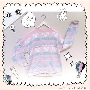 Hop along with me Vintage oversized easter sweater