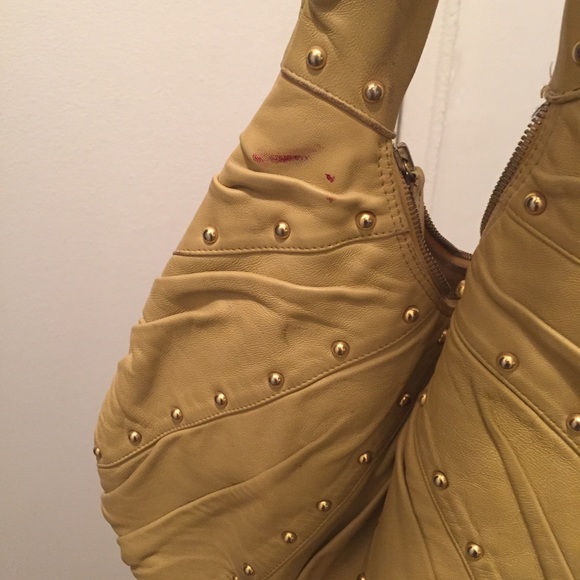 Golden Bleu yellow and gold studs purse - Picture 3 of 3