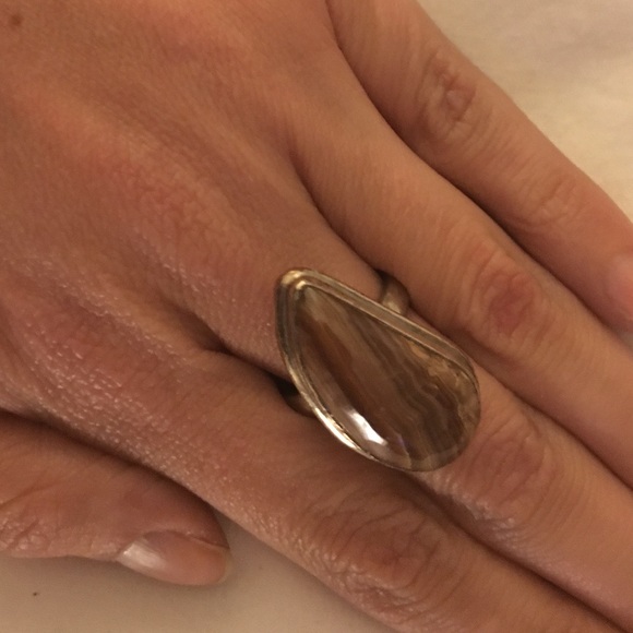 Silver 925 ring with brown stone