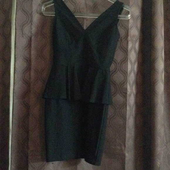 Black mini peplum dress