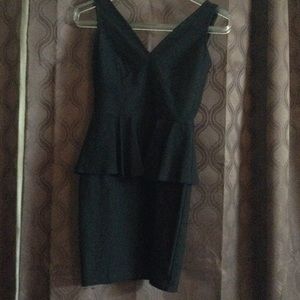 Black mini peplum dress