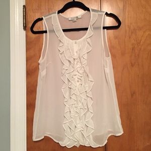 Forever 21 Sheer Ruffle Sleeveless Top