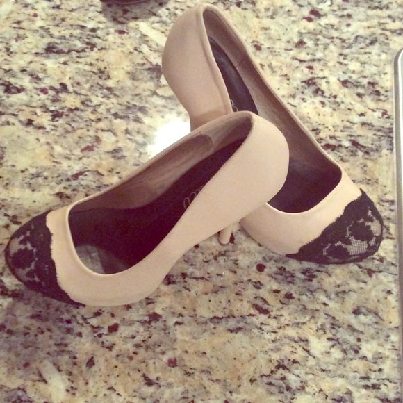 Lace heels.