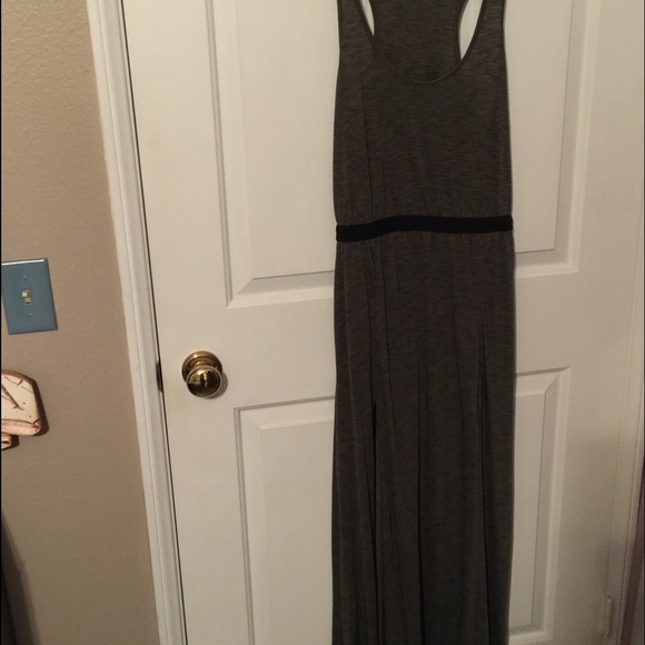 Silence and noise dark heather green maxi dress
