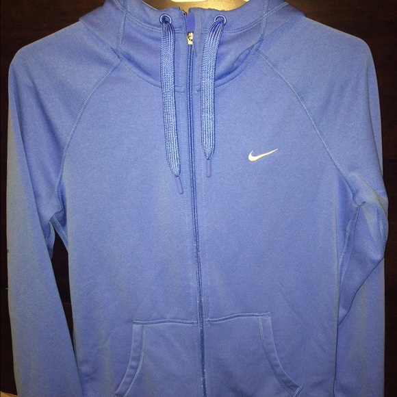 Blue Nike Hooded Zip Up Fleece Jacket