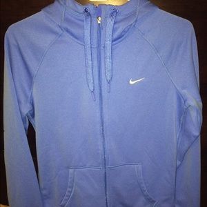 Blue Nike Hooded Zip Up Fleece Jacket