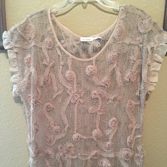Tan Net Top - Size M