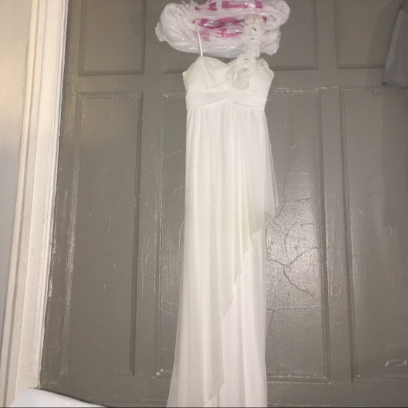 A floor length formal gown