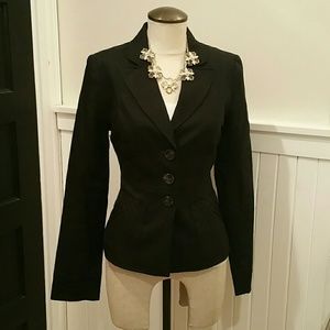 Black linen blazer, size 6