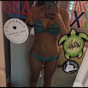 Teal Gilly Hicks push-up bikini set