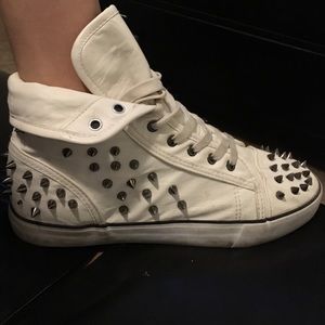 White studded sneakers