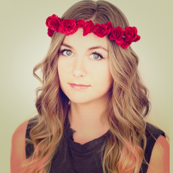 Free People Accessories - Red rose flower crown! Perfect for a festival ✨