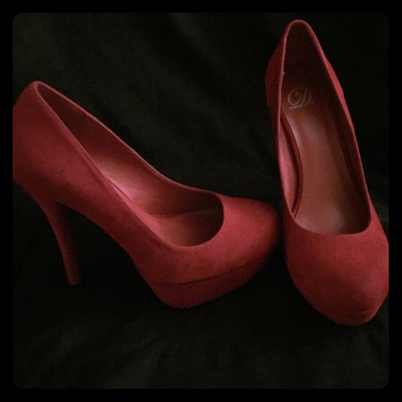 Red closed toe heels