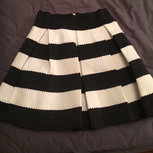 Black and white striped skirt