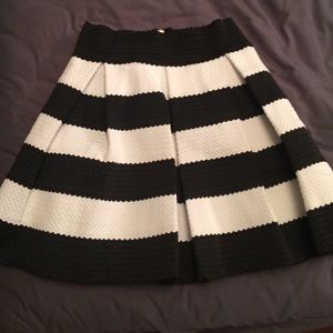 Black and white striped skirt