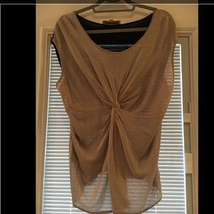 Taupe and black sleeveless top