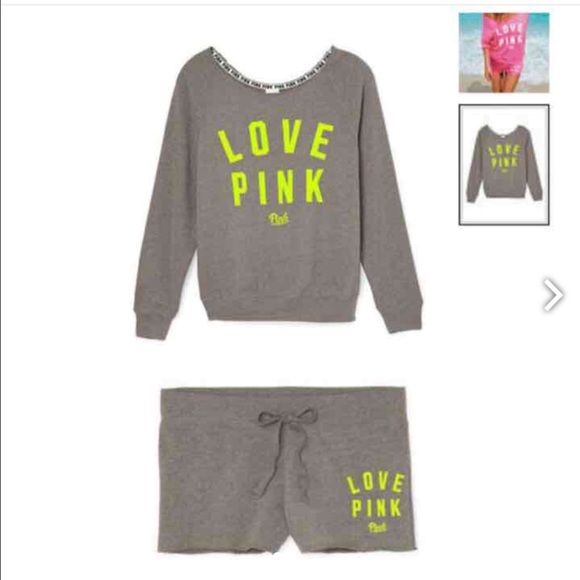 VS pink beach crew and short