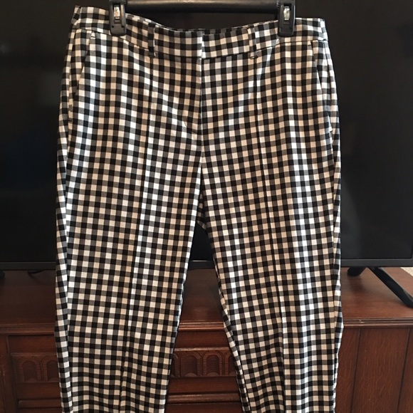 Black Checkered Ankle Pants