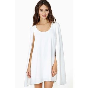 Nasty Gal Ivory Cape Dress