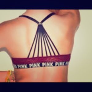 Red strapped back bra from pink
