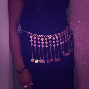 Gold chain belt
