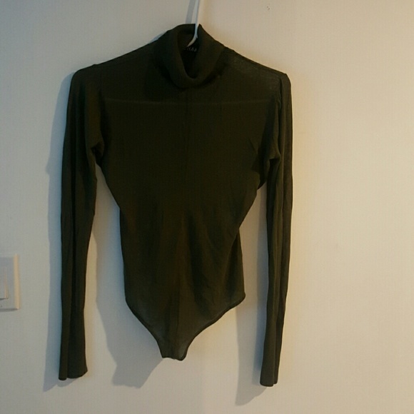 Sheer turtleneck bodysuit