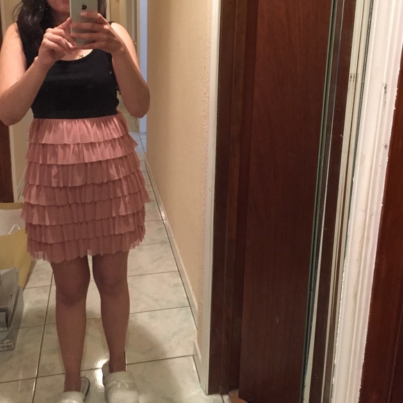 Black and blush pink dress