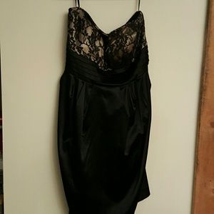 Satin strapless dress