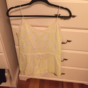 Dolce Vita size S romper white wi/ neon yellow