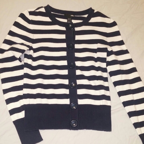 SOLD Blue and White Striped Sweater