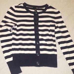 SOLD Blue and White Striped Sweater