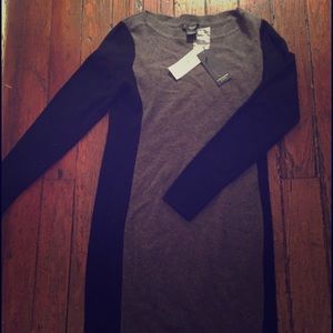 Cashmere Gray & Black Long Sleeve Dress