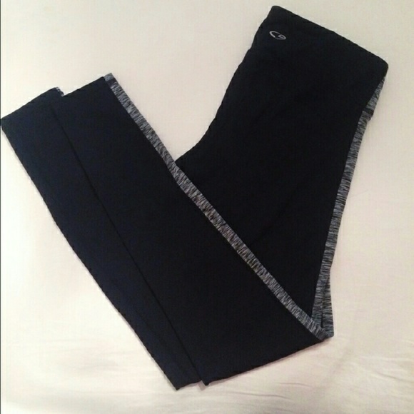 Black Champion Leggings with Grey Stripe