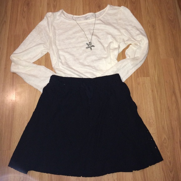 LOFT Dresses & Skirts - Black lace overlay skirt from Loft