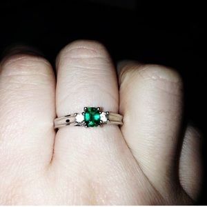 Emerald Ring w/ Diamond Accents