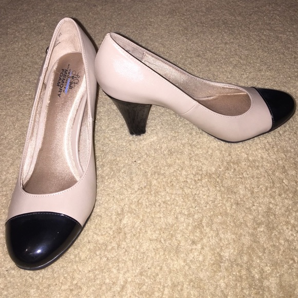 Nude and black heels